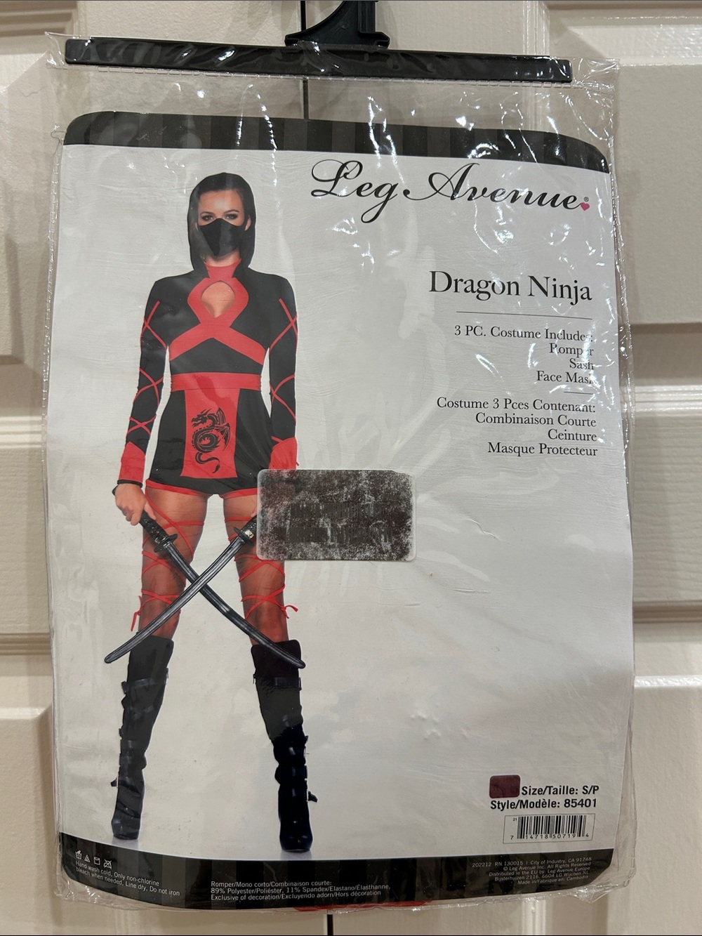 Leg Avenue Dragon Ninja Kids Costume - Black and Red